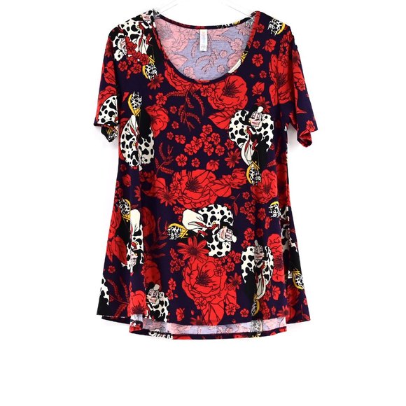 LULAROE Cruella De Vil Irma Short Sleeve Top #AQ9 - Picture 3 of 7